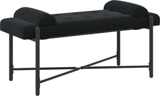 vidaXL Banco Con Botones Y Cojines Negro 110 X 40 X 46 Cm Terciopelo Vidaxl