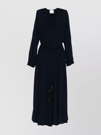Forte_Forte silk crepe de chine tie neck long sleeve maxi dress