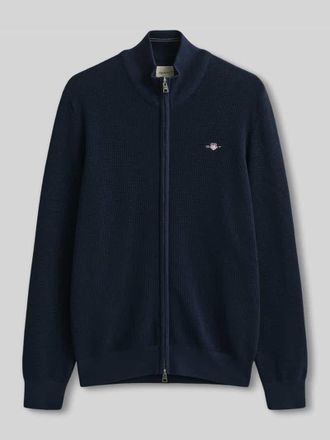 GANT Regular Fit Strickjacke aus reiner Baumwolle in Marine, Gr&ouml;&szlig;e XXXL