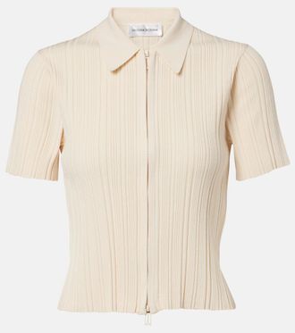 Victoria Beckham Top in maglia a coste con zip