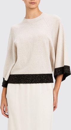 Twinset Maglia girocollo relaxed fit in misto lana e cashmere con spalle cadute