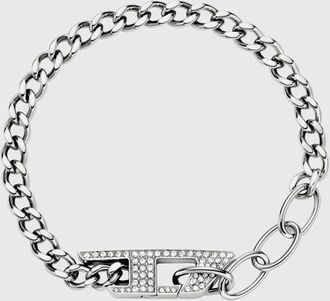 Diesel Stainless steel glitz chain bracelet - Bracelets - Unisex - Silver