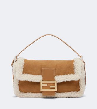 Fendi Baguette 26424 Small suede shoulder bag