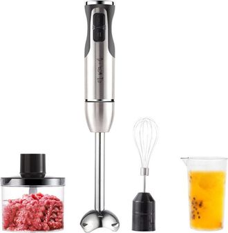 OEM Batidora De Mano Multifuncional 4 En 1 De 1000 W, 20 Velocidades Ajustables, Con Batidor Y Procesador De Alimentos