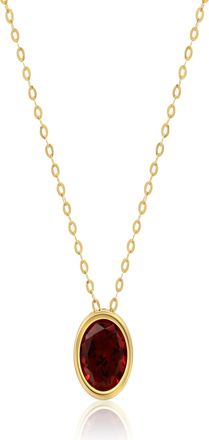 MAX + STONE 14k Yellow or White Gold 7mm Round Pendant Necklace with 18 Inch Cable Chain