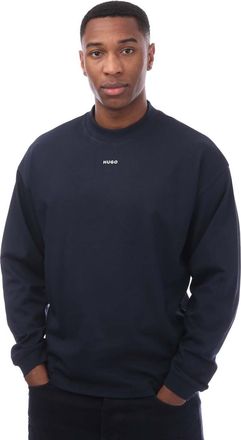 HUGO BOSS Heren Logo Bedrukt Relaxed Fit T-shirt (Donkerblauw)