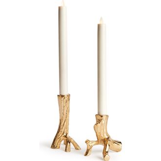 Napa Home & Garden Hyde Taper Holders St/2 in Gold at Nordstrom