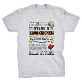 Generic Steves Lava Chicken Funny Lyrics T-Shirt (Grey, XL)