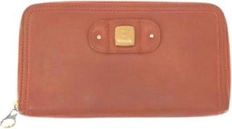 Chlo&eacute; Pre-owned Lizzie Leather Long Wallet - Dames - Vintage Accessoires - Oranje - ONE Size - Leer - Vintage