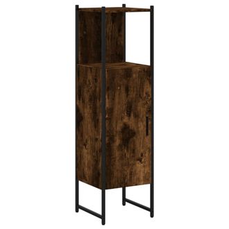 vidaXL Armario De Ba&ntilde;o Madera Ingenier&iacute;a Roble Ahumado 33x33x120,5 Cm Vidaxl