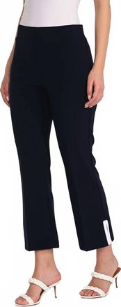Frank Lyman Design Slim Fit Cropped Trousers In Midnight/white