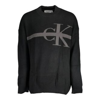 Calvin Klein Truien & Vesten, Heren, Zwart, L, Zwarte Heren Trui Geborduurd Logo