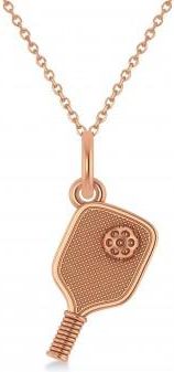 Allurez Pickleball Paddle Pendant Necklace 18K Rose Gold