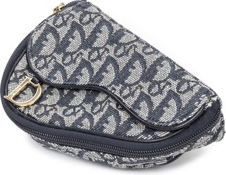Dior Pre-owned Womens Mini Saddle Cosmetic Pouch - Blue/Navy - One Size