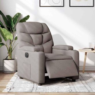 vidaXL Vidaxl - Sill&oacute;n Reclinable El&eacute;ctrico Tela Gris Taup&eacute;