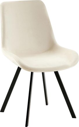 Clp Silla de comedor con reposapi&eacute;s en terciopelo crema
