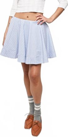 Ganni Cotton Mini Circle Skirt In Lavender Lustre