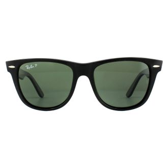 Ray-Ban Rectangle Black Green Polarized Wayfarer 2140 Sunglasses