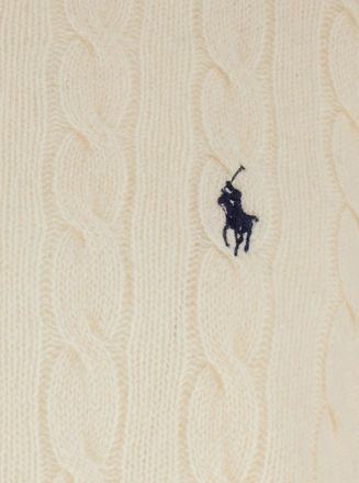 Polo Ralph Lauren Mens Crewneck Sweater White Wool-Cashmere Tops Top
