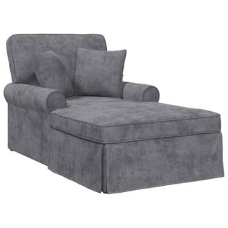 vidaXL Chaise Lounge Con Falda Gris Oscuro 157 X 91 X 91 Cm Ares Vidaxl