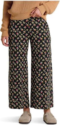 Toad&Co Chaka Wide Leg Crop Pants Womens Clothing Black Pansy Print : LG (US 12-14) 25, Tencel/Spandex/Lyocell