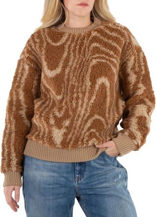 Stella McCartney Ladies Brown Graphic-Pattern Crew-Neck Jumper, Size X-Small