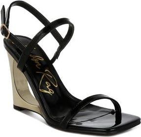 London Rag Ladra Wedge Sandal in Black at Nordstrom Rack, Size 9.5
