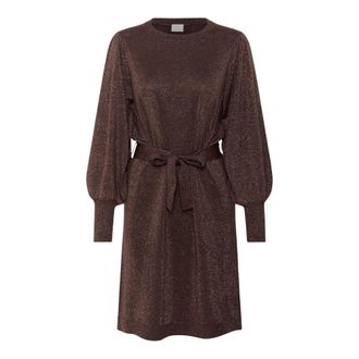 Kaffe KAmalina Knit Dress - Dames - Jurken - Bruin - Maat: 2XL Nylon