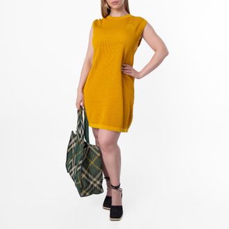 Burberry Ekd-Embroidered Cotton Mesh Dress, Size Large