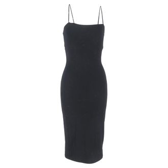 Alexander Wang Alexander Wang Ruguitsneden Mouwloze Midi Aansluitende Jurk in Zwart Modal