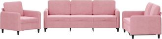 vidaXL Vidaxl - Juego De Sof&aacute;s 3 Piezas Terciopelo Rosa