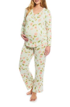 Everly Grey Laina During & After 2-Piece Maternity/Nursing Sleep Set in Carnation at Nordstrom, Size X-Large