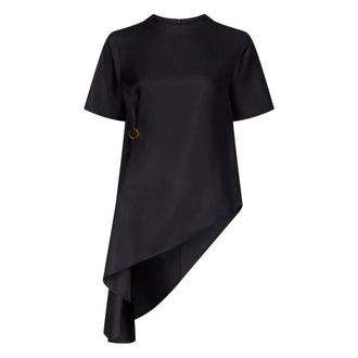 Loulou Studio Madea Asymmetric Top - female - Loulou Studio - T-Shirts - Black - XL - Tops