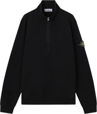 Stone Island Garment Dye Zip Through Hoody - Heren - Vesten met rits - Zwart - M - Katoen - Hoodies & sweatvesten