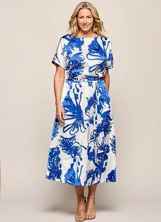 Mart Visser Hannah Print Rok Kobalt / Off White Maxi