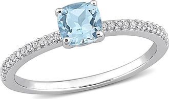 Delmar Cushion-Cut Sky Blue Topaz & Diamond Ring at Nordstrom Rack, Size 8