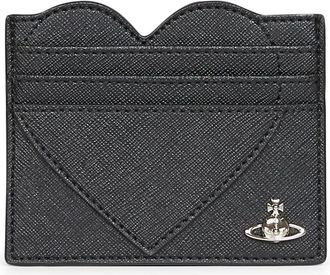 Vivienne Westwood Heart Card Holder - Dames - Accessoires - Zwart - Maat: ONE Size Katoen