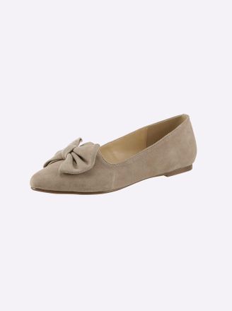 Andrea Conti Ballerina ANDREA CONTI, Damen, Gr. 36, grau (taupe), Leder, Veloursleder, Schuhe Ballerina