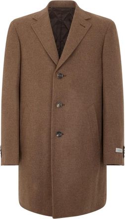 Canali Lange Jas - Heren - Mantel - Bruin - L - Wol - Jassen