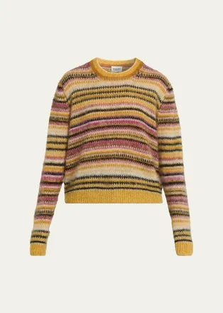 Isabel Marant Morine Striped Mohair-Blend Sweater