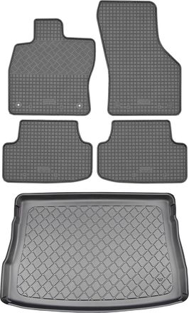 OEM Volkswagen Golf Viii Hatchback (5 Puertas) Desde 12/2019 Set - Alfombrillas De Goma Para Coche + Alfombrilla Para Maletero