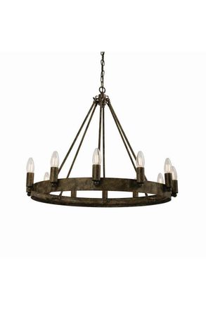 Netlighting Chevalier 12 Light Ceiling Pendant Aged Metal E14 in Grey