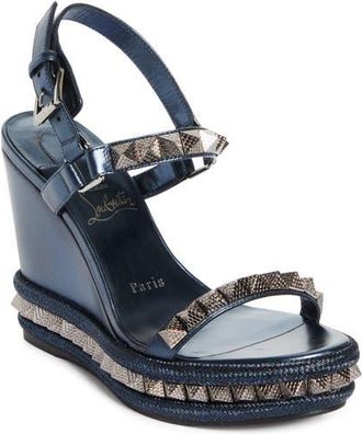 Christian Louboutin Pyraclou Wedge Sandal in Last Night at Nordstrom, Size 11Us
