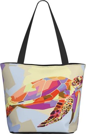 AOOEDM Color Painting Turtle Ladies Shopping Bag 13x11x7in.The Perfect ValentineS Day Gift.It Is The Best ValentineS Day Gift For Mom, Daughter, Wife,Etc