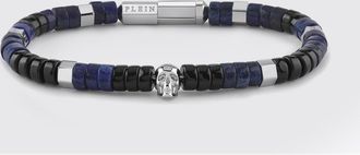 Philipp Plein Bracciale in metallo con cristalli e applicazione Skull
