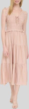 Blu Pepper Smocked Tiered Dress in Dusty Pink at Nordstrom Rack, Size Medium
