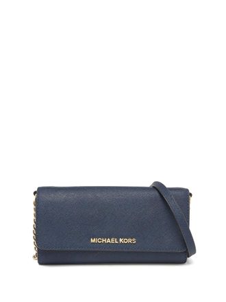 Michael Kors Jet Set logo wallet - women - Calf Leather - One Size - Blue