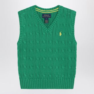 Polo Ralph Lauren Green cable-knit cotton vest