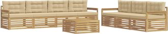 vidaXL Conjunto De Sof&aacute;s De Exterior 8 Uds. Y Beige Poli&eacute;ster Vidaxl