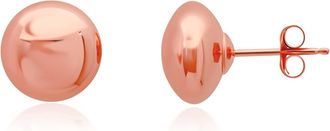 MAX + STONE Solid 14k Rose Gold Half Button Earrings with Gold Butterfly Back 4MM-8MM